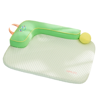 All-Season Ice Fabric Pet Pads with Cushioned Pillow, Quick-Drying, Reusable