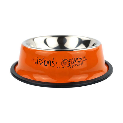 Stainless Steel Pet Bowl with Non - Slip Rubber Base, 7-74oz Universal for Cats & Dogs