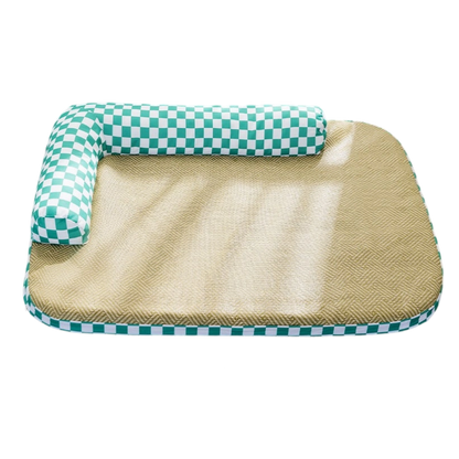 All-Season Ice Fabric Pet Pads with Cushioned Pillow, Quick-Drying, Reusable