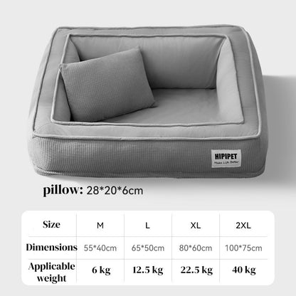 Pet Couch Bed - Removable Washable Cover, Non-Slip Bottom, Dark Series for Small/Middle Cats & Dogs