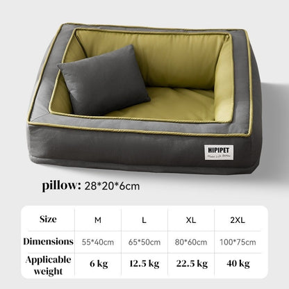 Pet Couch Bed - Removable Washable Cover, Non-Slip Bottom, Dark Series for Small/Middle Cats & Dogs