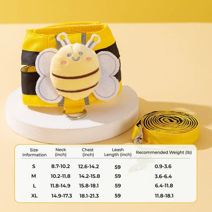 No Pull Dog Harness with Multi function Dog Leash - 3D Cartoon, Soft Adjustable No-Choke for Extra-Small/Small Medium Dogs