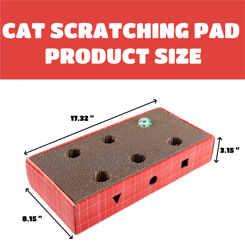 Interactive Cat Scratcher Carboard, Cat Puzzle Toy with Bell Ball