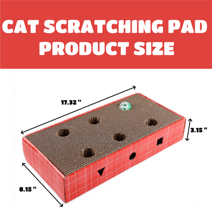 Interactive Cat Scratcher Carboard, Cat Puzzle Toy with Bell Ball