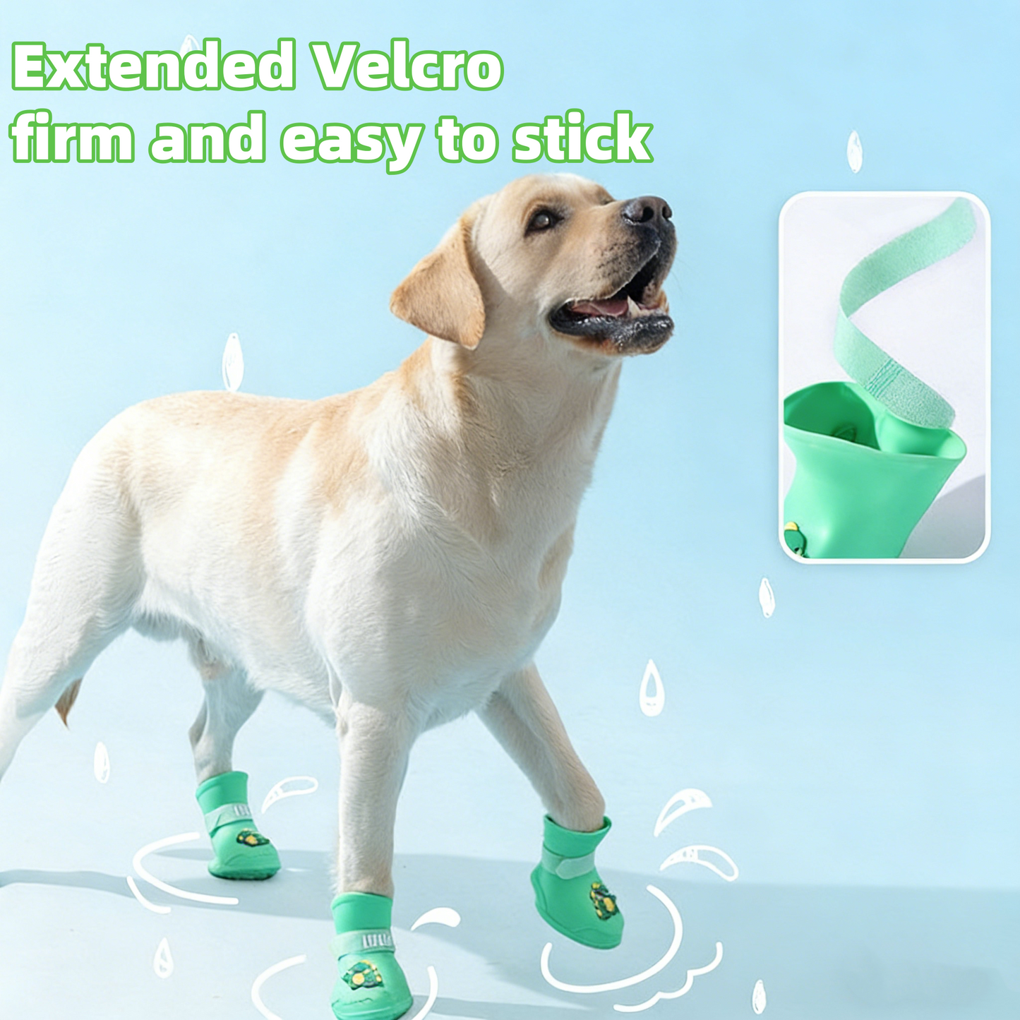 Cartoon Silicone Dog Rain Boots - Waterproof Non-Slip , for Medium & Large Dogs 4 Colors