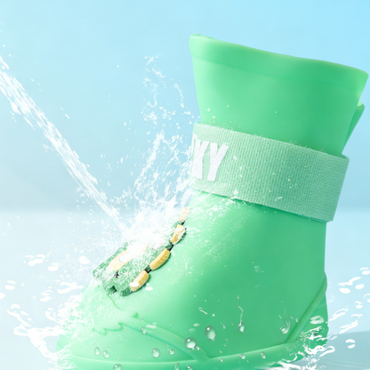 Cartoon Silicone Dog Rain Boots - Waterproof Non-Slip , for Medium & Large Dogs 4 Colors