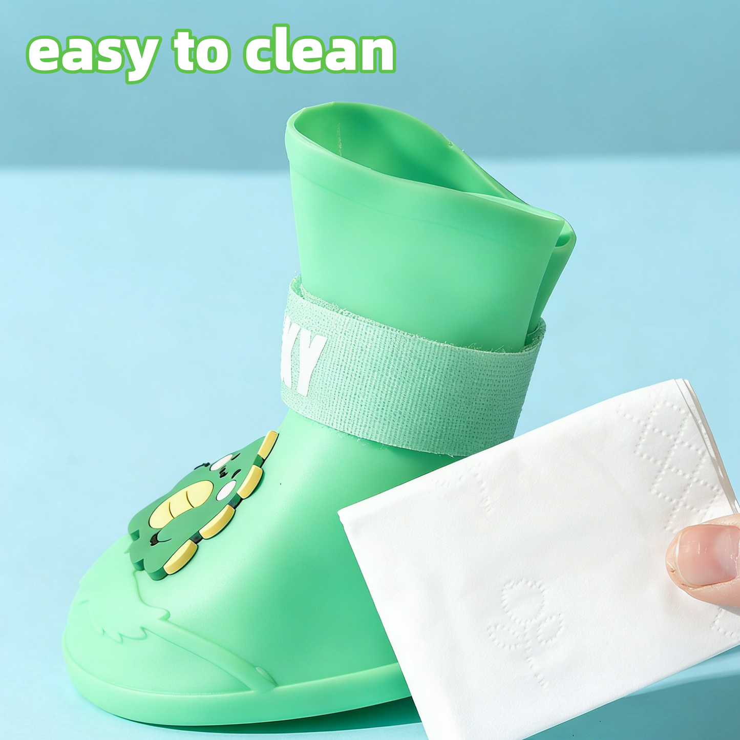 Cartoon Silicone Dog Rain Boots - Waterproof Non-Slip , for Medium & Large Dogs 4 Colors