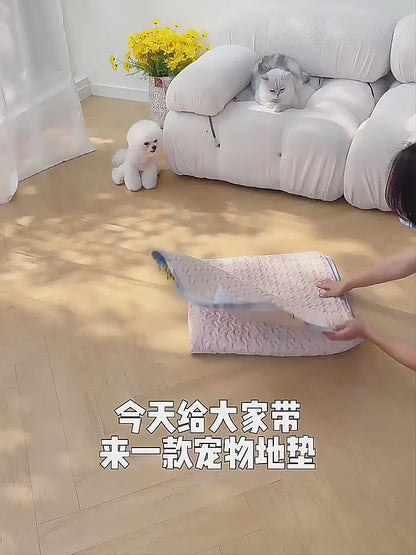 Non-Slip Washable Pet Mat - Reusable Dog Cat Sleep Pad, All-Season Litter Mat