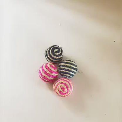 Sisal Cat Toy Balls - 1.6inch Scratch-Resistant, Chew & Teething Interactive Cat Toys
